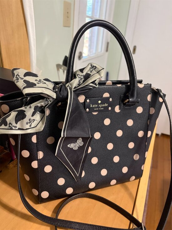 kate spade Handbags - KATE SPADE WELLSELEY POLKA DOT SATCHEL CROSSBODY NWOT